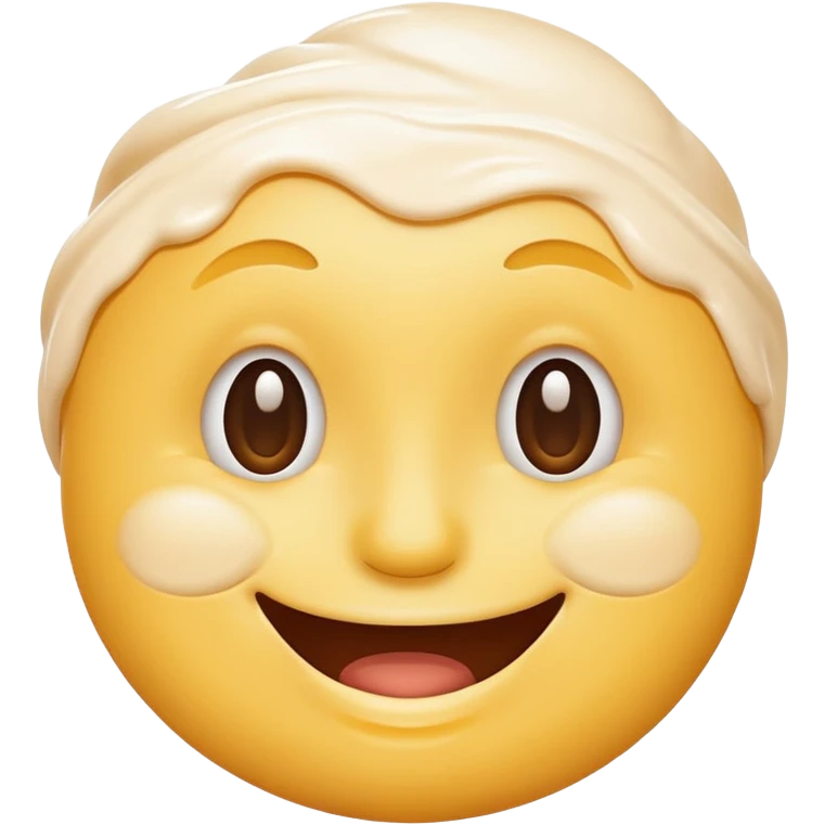 a smiley face with cream all over the face emoji