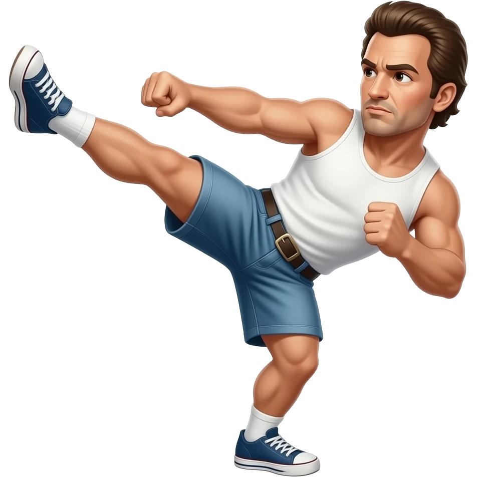 chuck norris roundhouse kick emoji