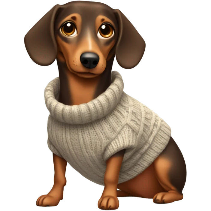 weenie dog wearing a sweater emoji