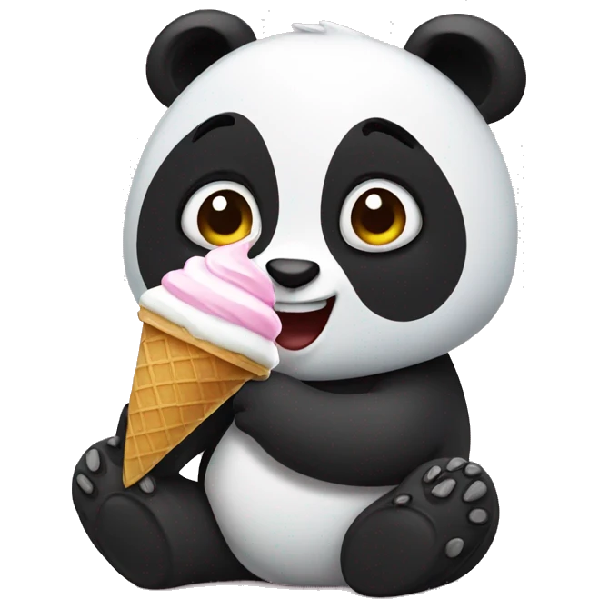 Panda eating ice cream emoji