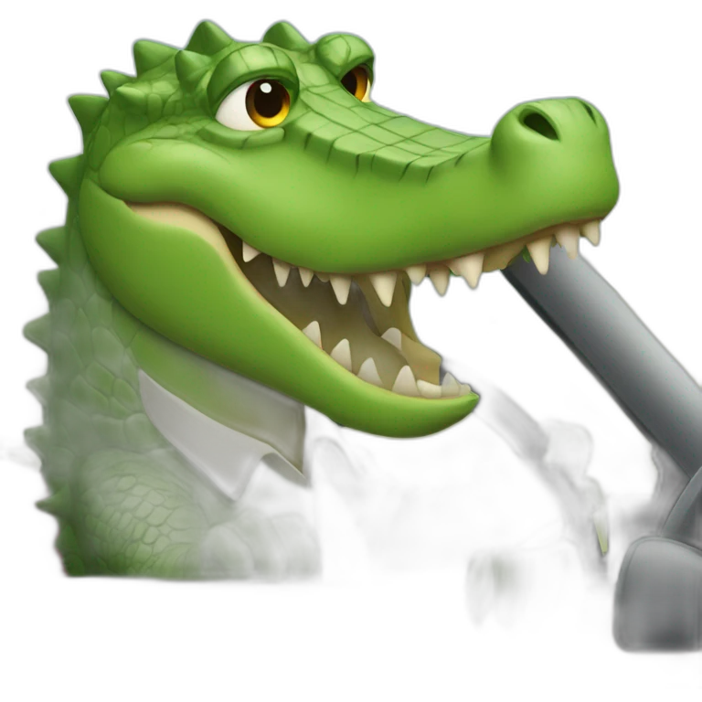 Crocodile driving a car emoji