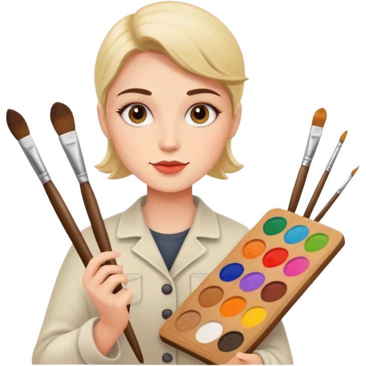 artist with palette and brushes emoji