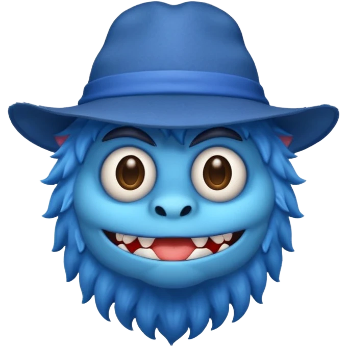 blue monster with hat and shirt emoji