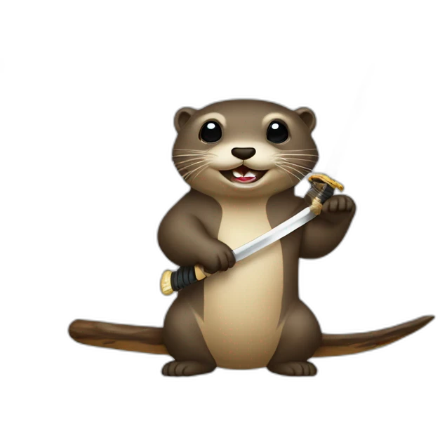 loutre sur un katana emoji