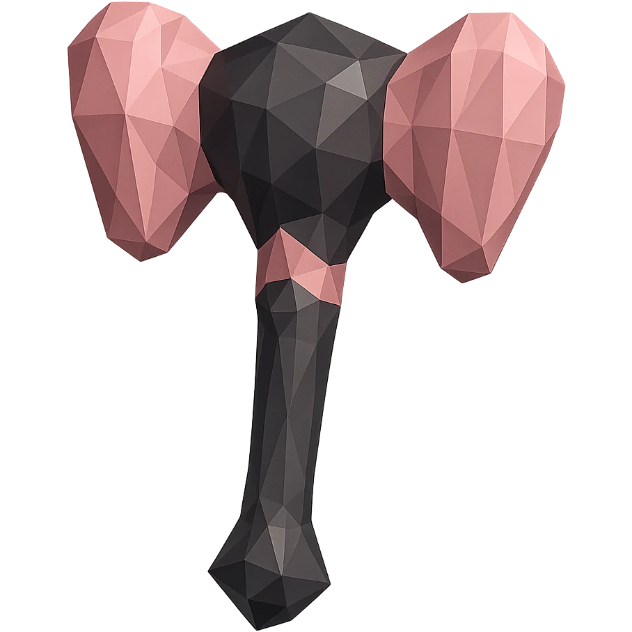 BLACKPINK-inspired gothic lightstick, no hearts, faceted and modern, black and pink, polygonal style emoji