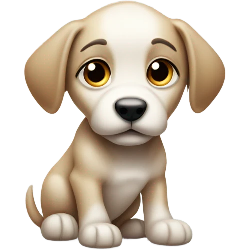Sad puppy chasing tail emoji