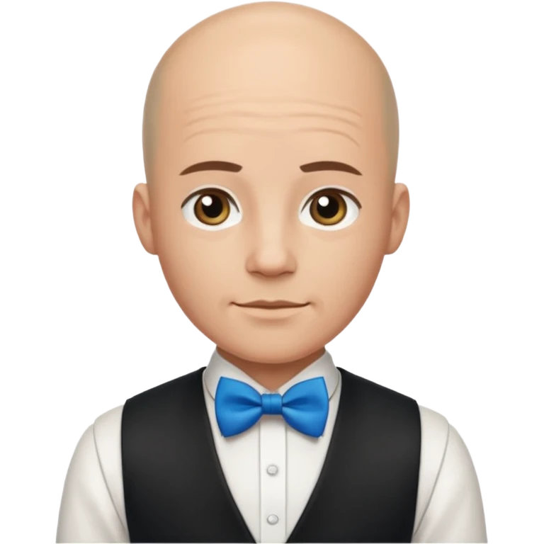Bald with blue bow tie,waiter emoji