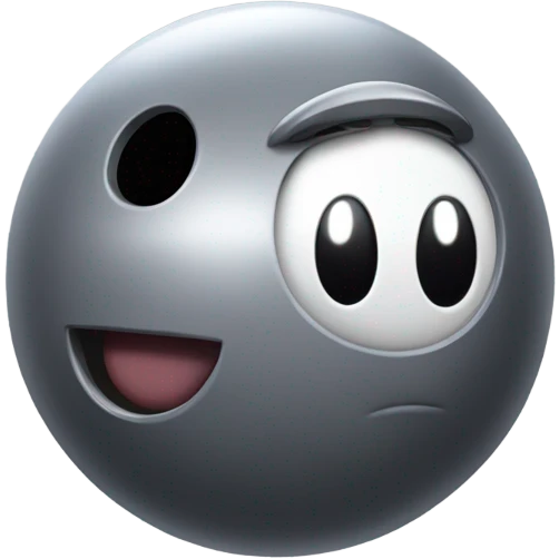 Metal cute Kirby bubble Gray ball driving on car wheels with mad eyebrows  emoji