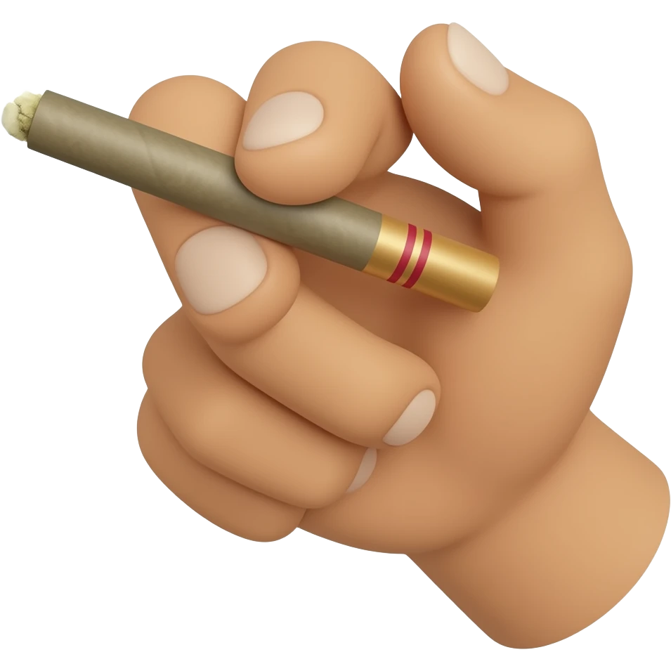Rolling a blunt weed  brown hand emoji