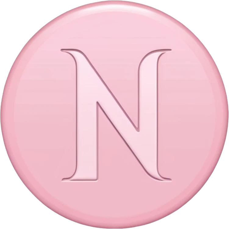 Netflix aesthetic isolated "N" logo in pastel pink emoji