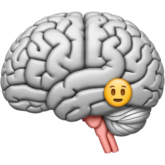 A simple emoji of a human brain with a horizontal loading bar underneath, partially filled, flat emoji style, bold outline, minimal details emoji