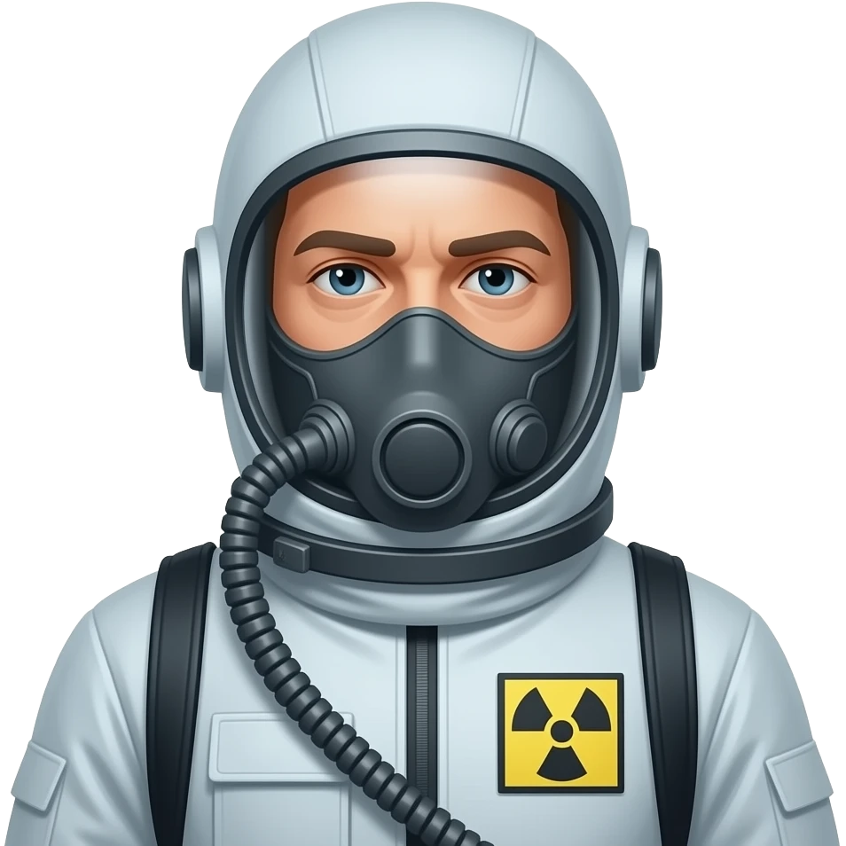 Un hombre con traje de chernobyl emoji