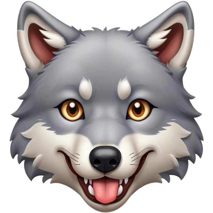 wolf sticking tongue out  emoji