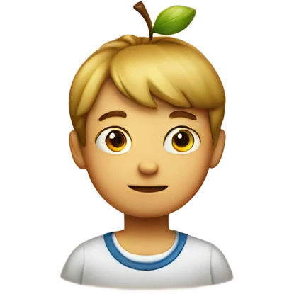 Boy with apple emoji