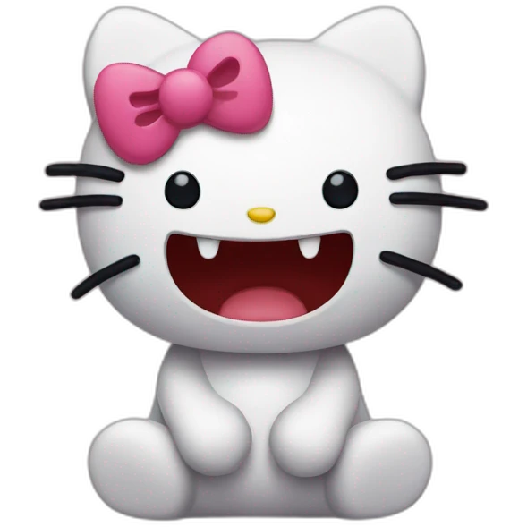 Hello kitty scared emoji