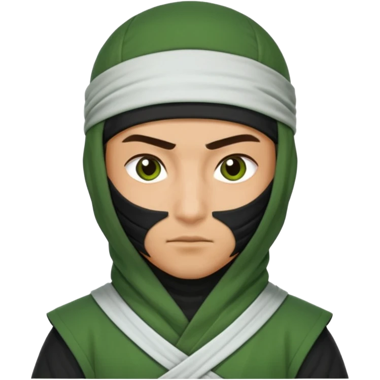 Ninja arab green and white  emoji