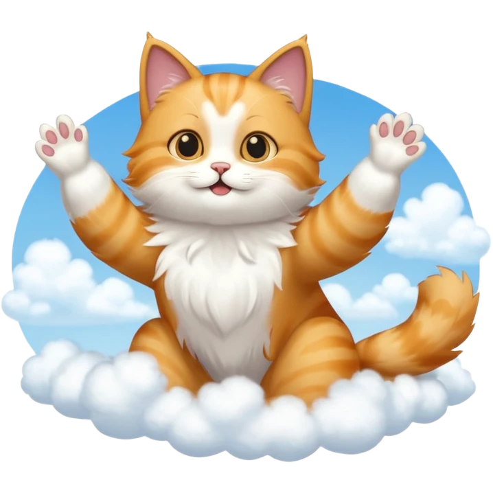 flying cat in the sky emoji