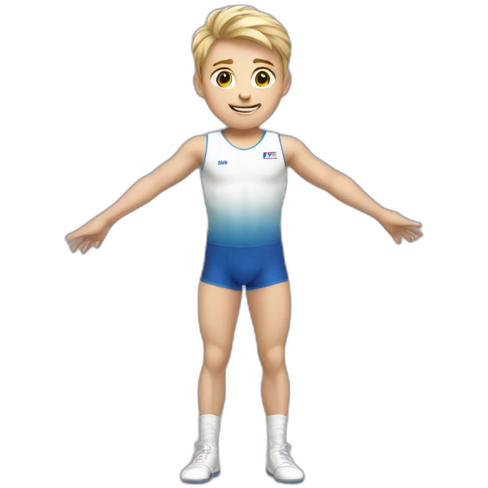 sporty european boy in gymnast uniform emoji