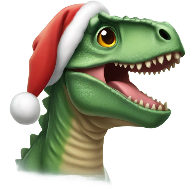Dinosaurios with Christmas hat  emoji