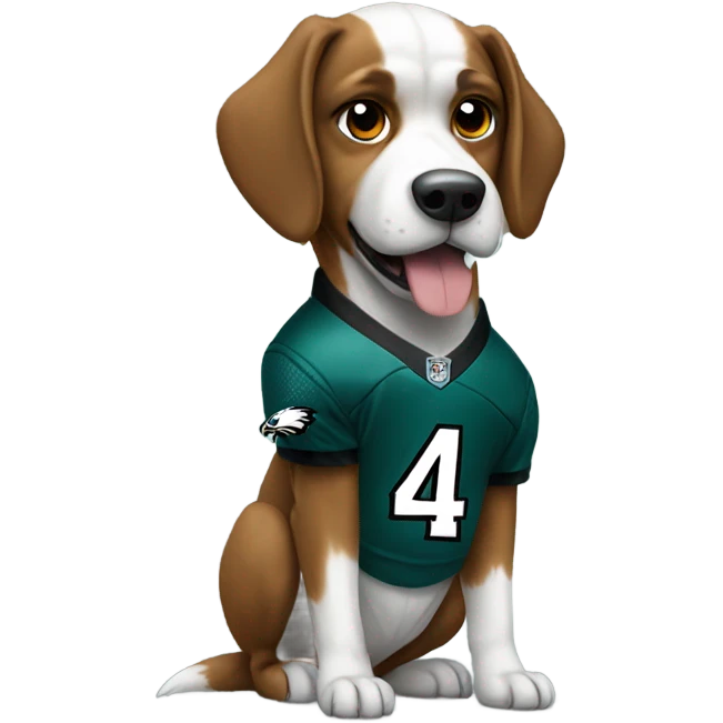 Dog with eagles jersey emoji