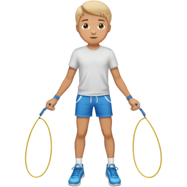 Boy with Skipping Rope on feet pose emoji