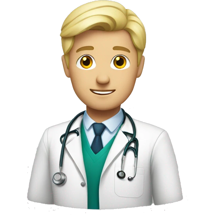 Blonde male doctor emoji