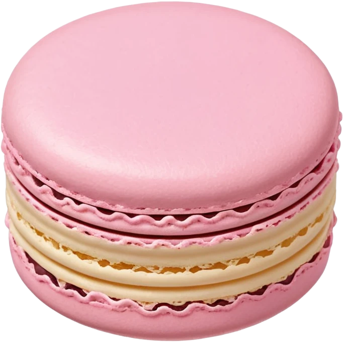single round macaron, smooth shell texture emoji