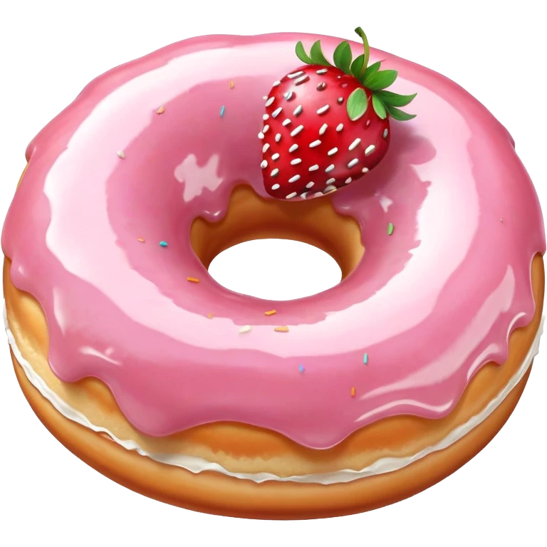 donut with strawberry glaze  emoji