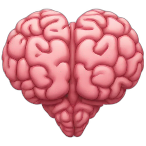 Brain in the shape of a heart emoji
