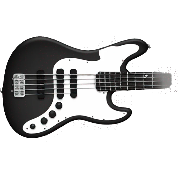Bass guitar black and white emoji