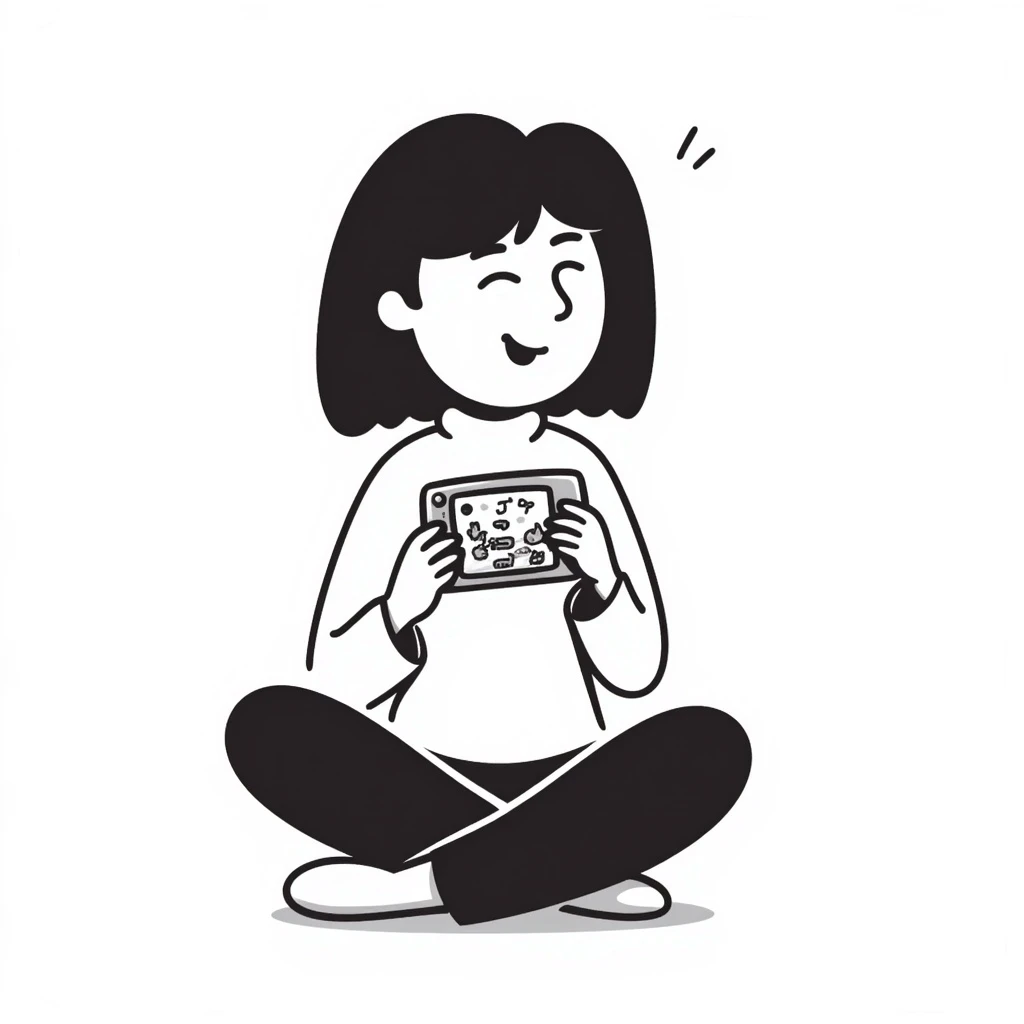 gamer character, hand drawn doodle style, playful and fun emoji