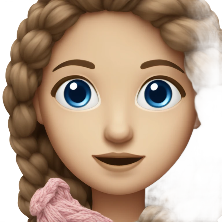 beautiful finnish brown hair woman with blue eyes knitting floral  emoji