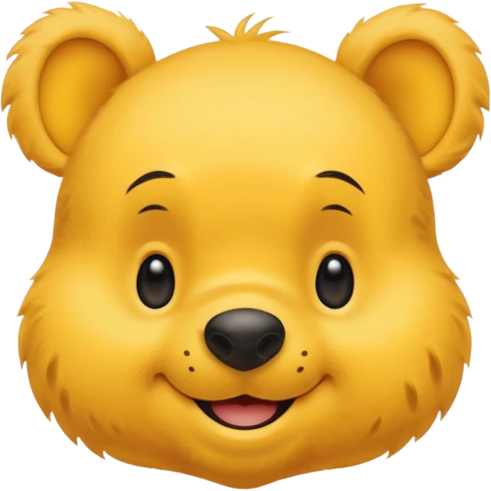 make a cute winee the pooh emoji only one pair of eye brows and only the face no body and no shirt and no being naked emoji