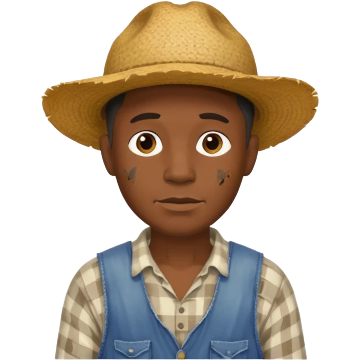 china africa man, farmer, tattered emoji