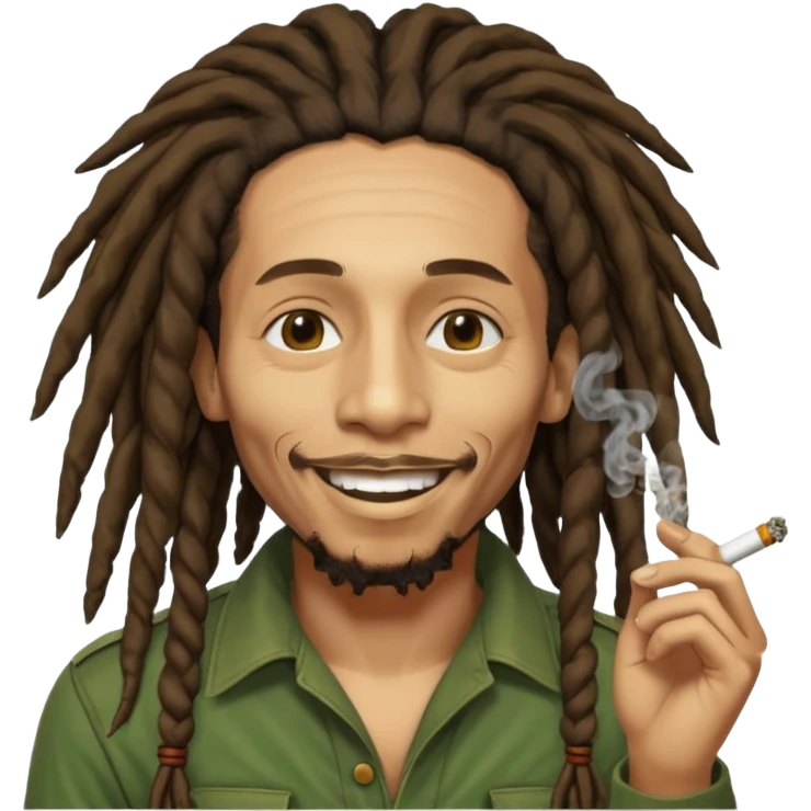 Bob Marley version cartoon smoked weed emoji