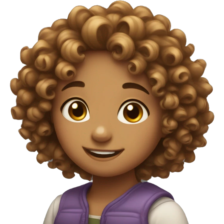 Cute Curly girl is very happy  emoji