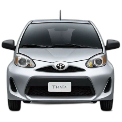 Toyota Passo(car) in silver color front view emoji