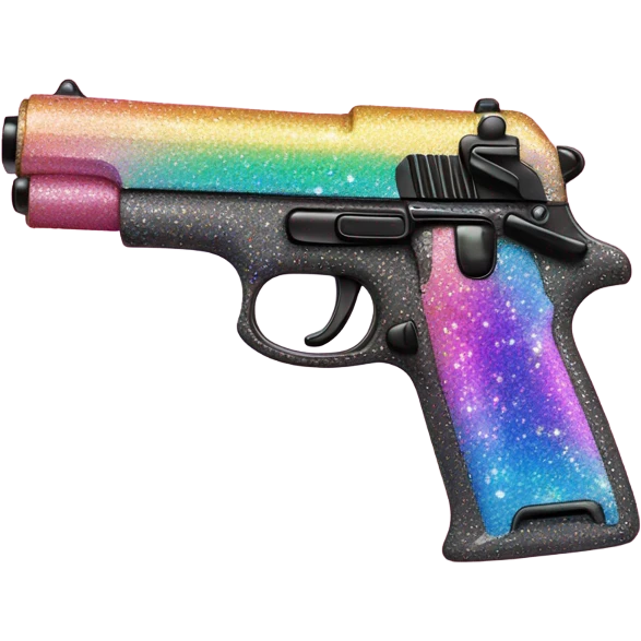 Pink Gun Covered In Rainbow Glitter  emoji