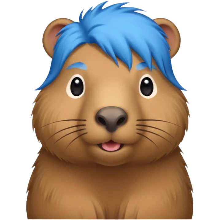 Capybara with blue hair emoji