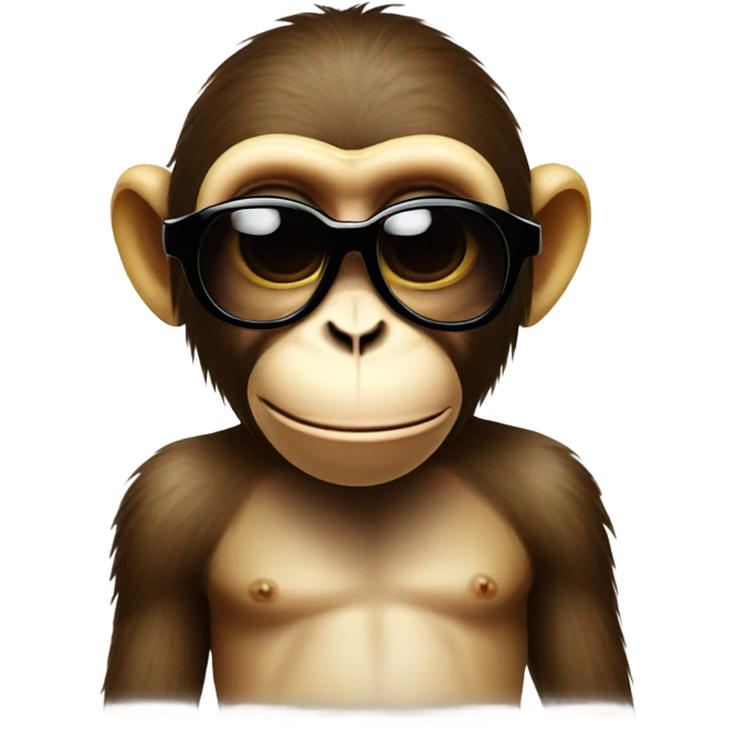 Monkey eating banana wearing sunglasses wearing crop top emoji