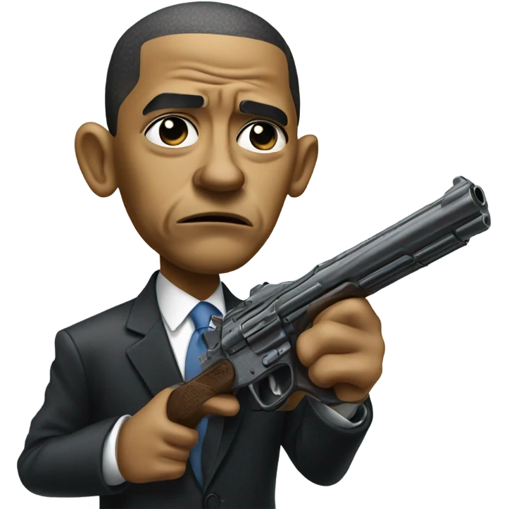 Obama with a gun emoji