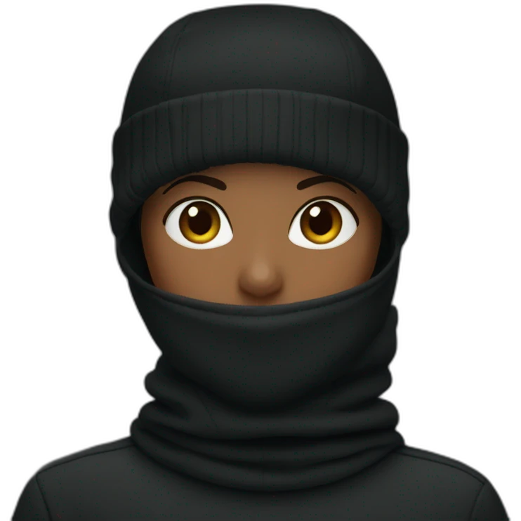 Lacoste black balaclava girl emoji