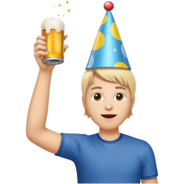 throwing beer can with the arm up in the air at party emoji