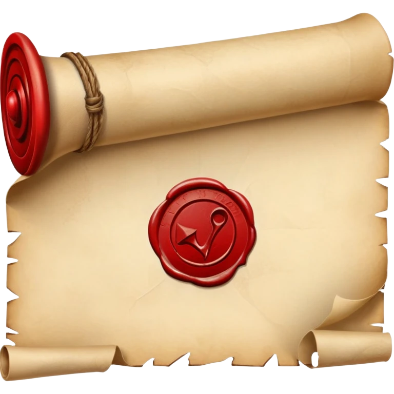 old rolled parchment scroll with wax seal emoji