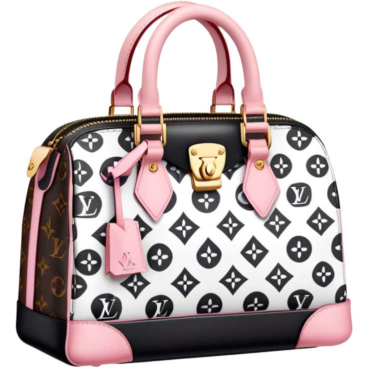 Black white and pink Louis Vuitton bag emoji