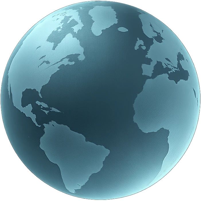 Earth with glowing effect, matte glass style emoji