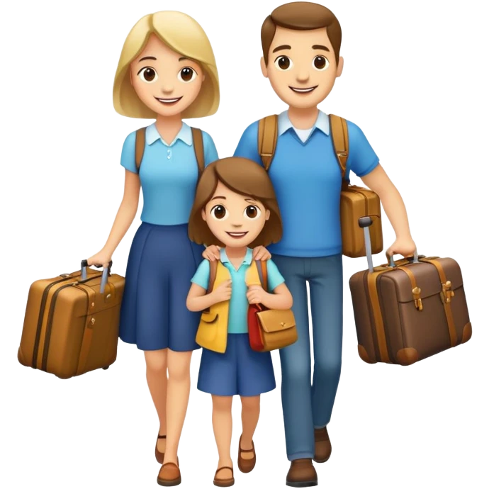 A family and a lot of baggage  emoji