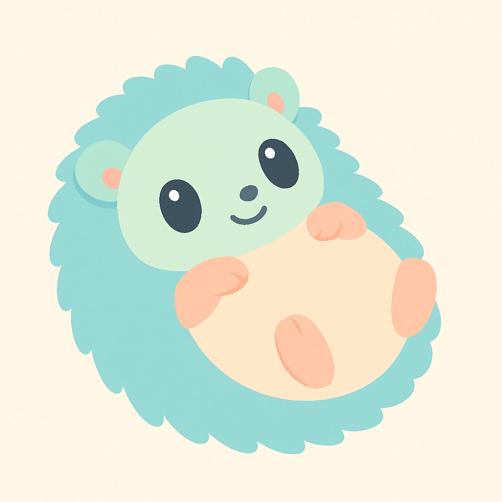 curled up hedgehog lying on his back, cute and friendly style emoji