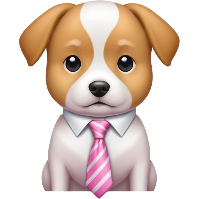 A dog with one tie to color white and pink emoji