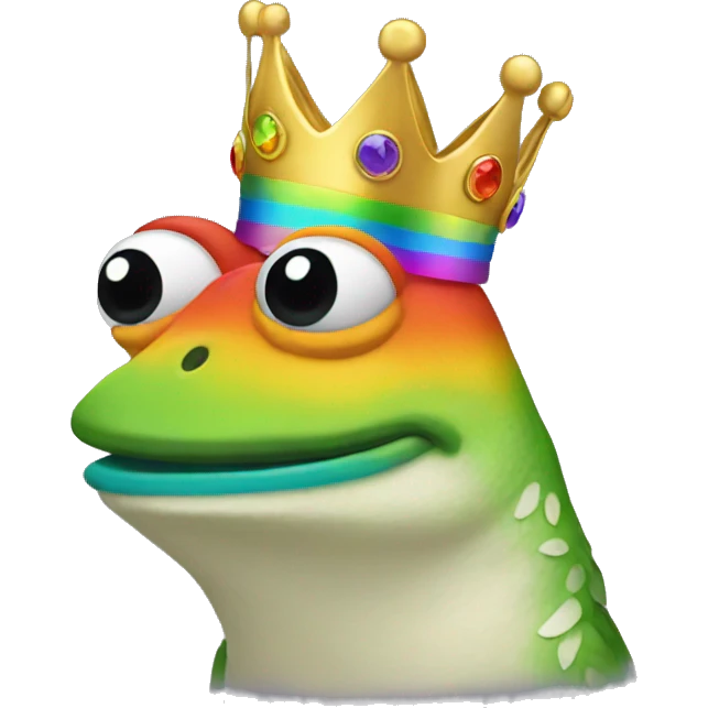 pepe with rainbow crown emoji